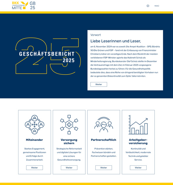 Screenshot Geschäftsbericht BKK LV Mitte 2025